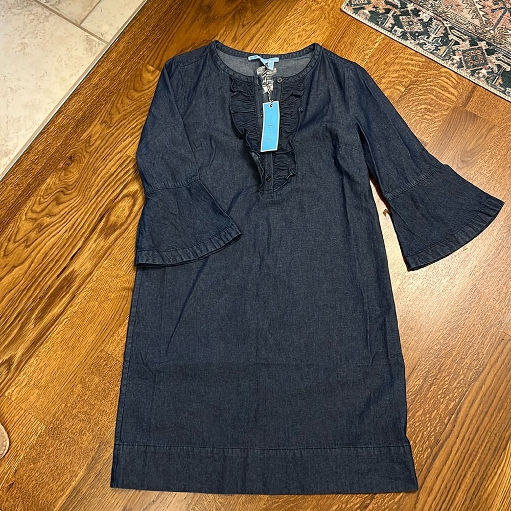 Draper James Chambray Ruffle Shift Dress  - perfect for spring!